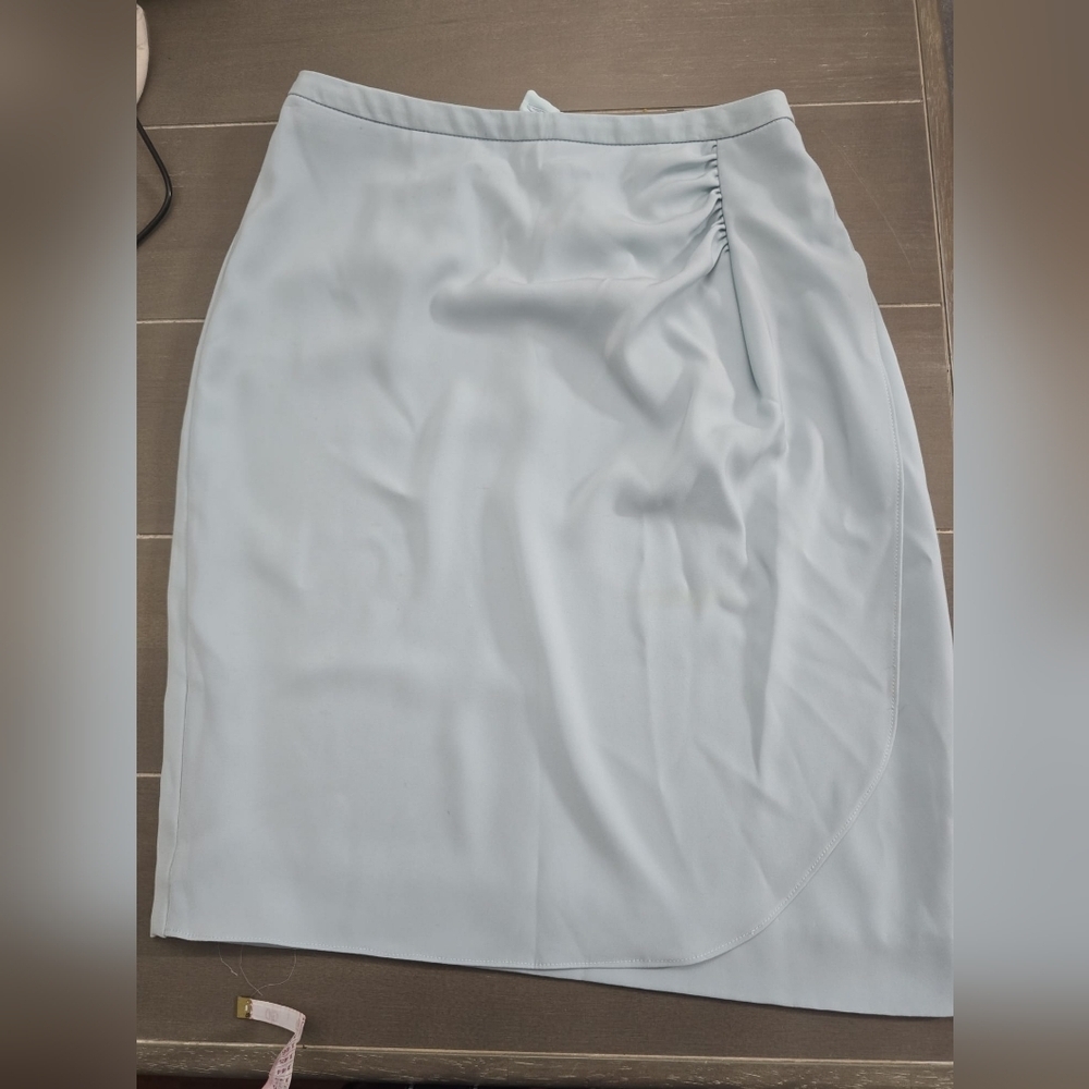 Armani Collezioni Blue Ruched Pencil Skirt